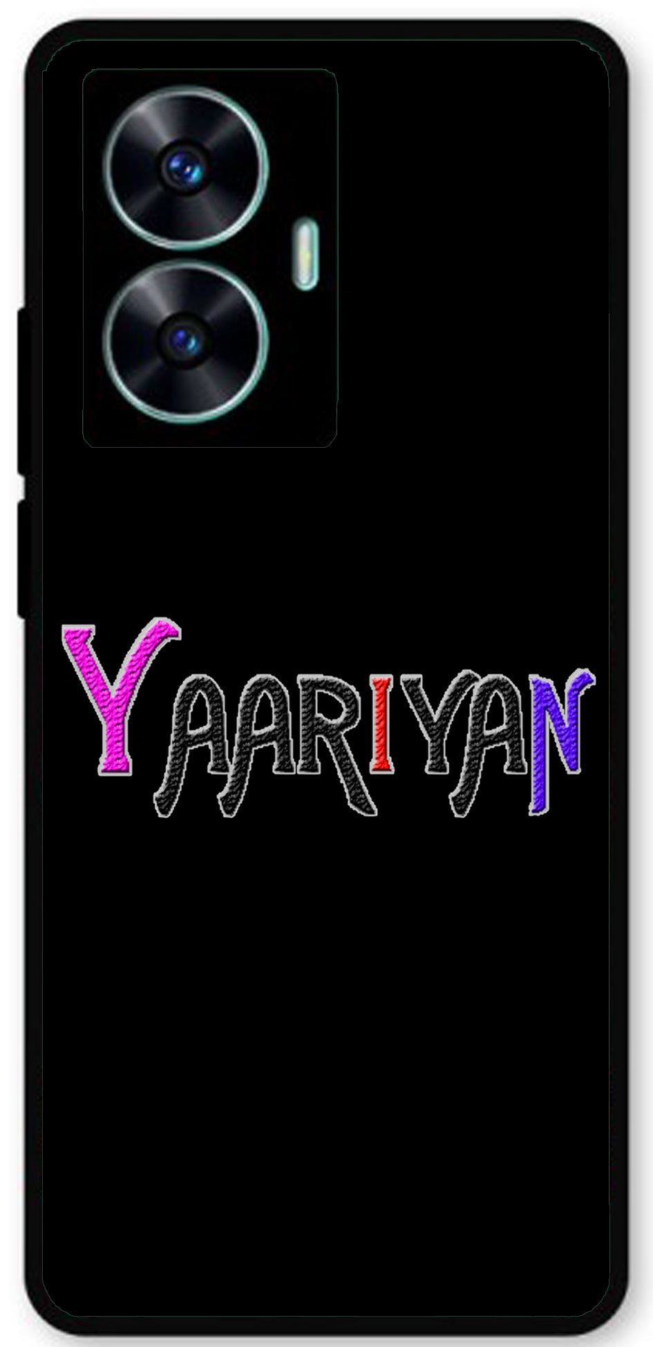 Yaariyan Unbreakable Metal Back Case Mobile Cover with 4 Side Protection and Soft TPU Sides for Realme c55 4g