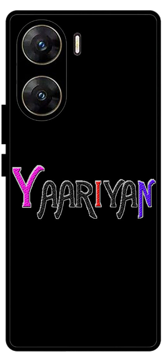 Yaariyan Unbreakable Metal Back Case Mobile Cover with 4 Side Protection and Soft TPU Sides for Vivo v29e