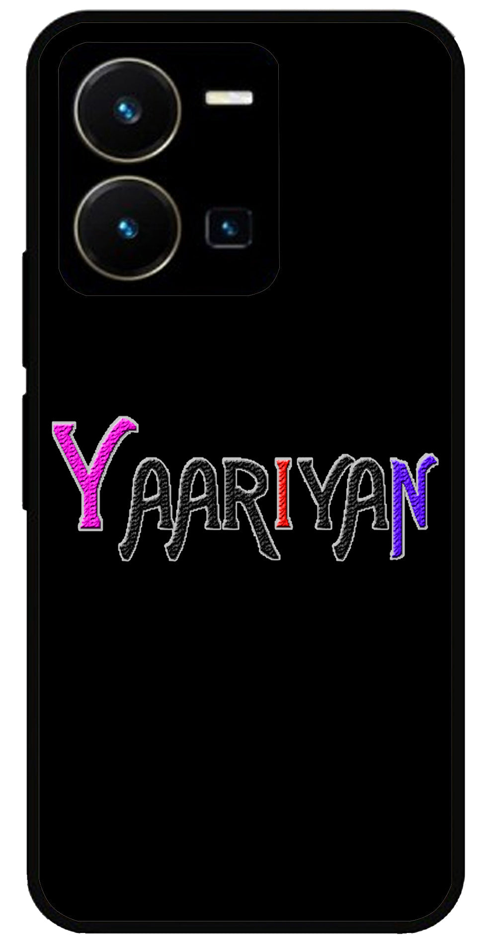 Yaariyan Unbreakable Metal Back Case Mobile Cover with 4 Side Protection and Soft TPU Sides for VIVO Y35