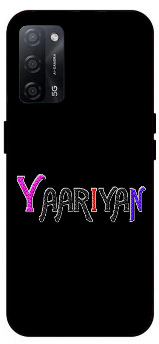 Yaariyan Unbreakable Metal Back Case Mobile Cover with 4 Side Protection and Soft TPU Sides for Oppo A53s 5G