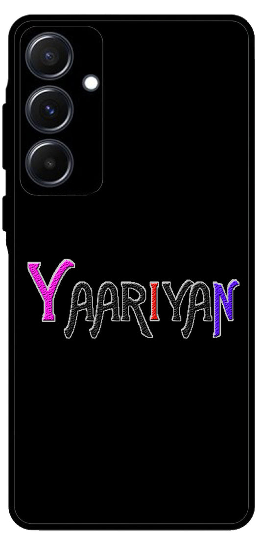 Yaariyan Unbreakable Metal Back Case Mobile Cover with 4 Side Protection and Soft TPU Sides for Samsung A55