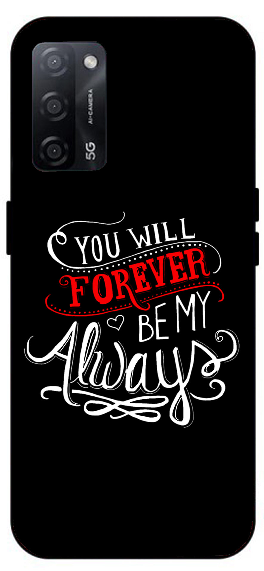 Be My Always Unbreakable Metal Back Case Mobile Cover with 4 Side Protection and Soft TPU Sides for Oppo A53s 5G