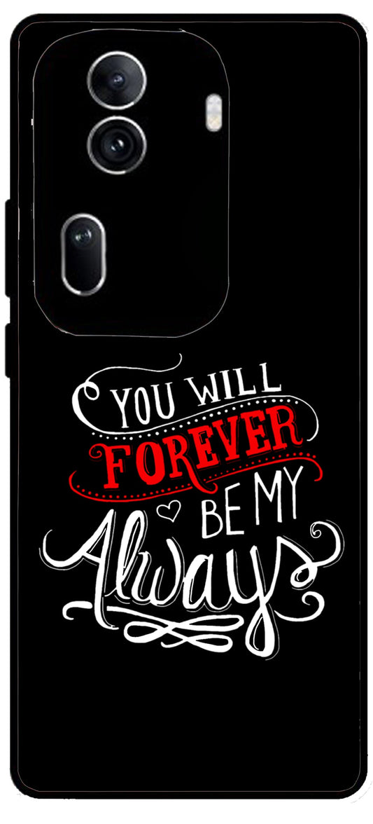 Be My Always Unbreakable Metal Back Case Mobile Cover with 4 Side Protection and Soft TPU Sides for Oppo Reno 11 pro