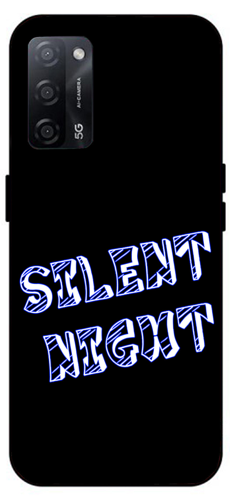 Silent Night Unbreakable Metal Back Case Mobile Cover with 4 Side Protection and Soft TPU Sides for Oppo A53s 5G