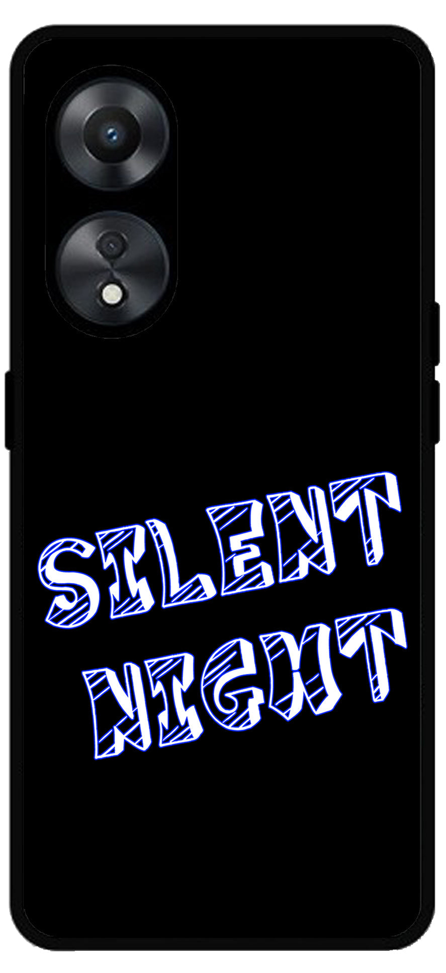 Silent Night Unbreakable Metal Back Case Mobile Cover with 4 Side Protection and Soft TPU Sides for Oppo a78 5g