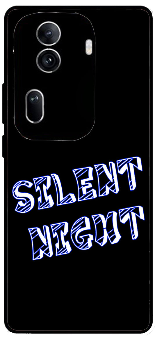 Silent Night Unbreakable Metal Back Case Mobile Cover with 4 Side Protection and Soft TPU Sides for Oppo Reno 11 pro