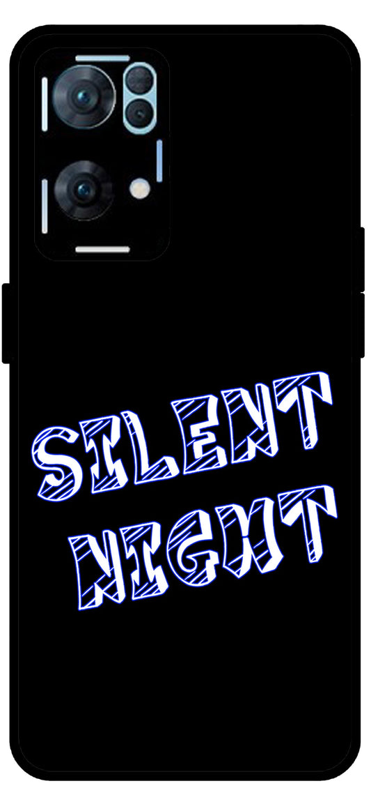 Silent Night Unbreakable Metal Back Case Mobile Cover with 4 Side Protection and Soft TPU Sides for Oppo Reno 7 Pro 5G