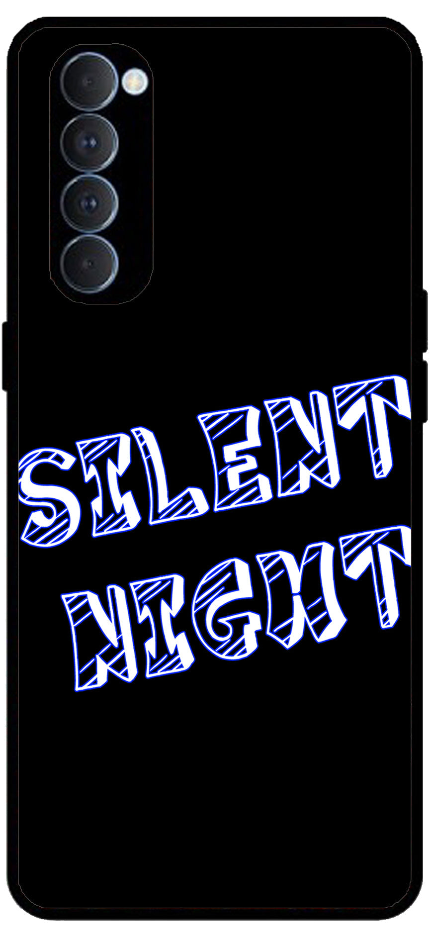 Silent Night Unbreakable Metal Back Case Mobile Cover with 4 Side Protection and Soft TPU Sides for RENO4 PRO