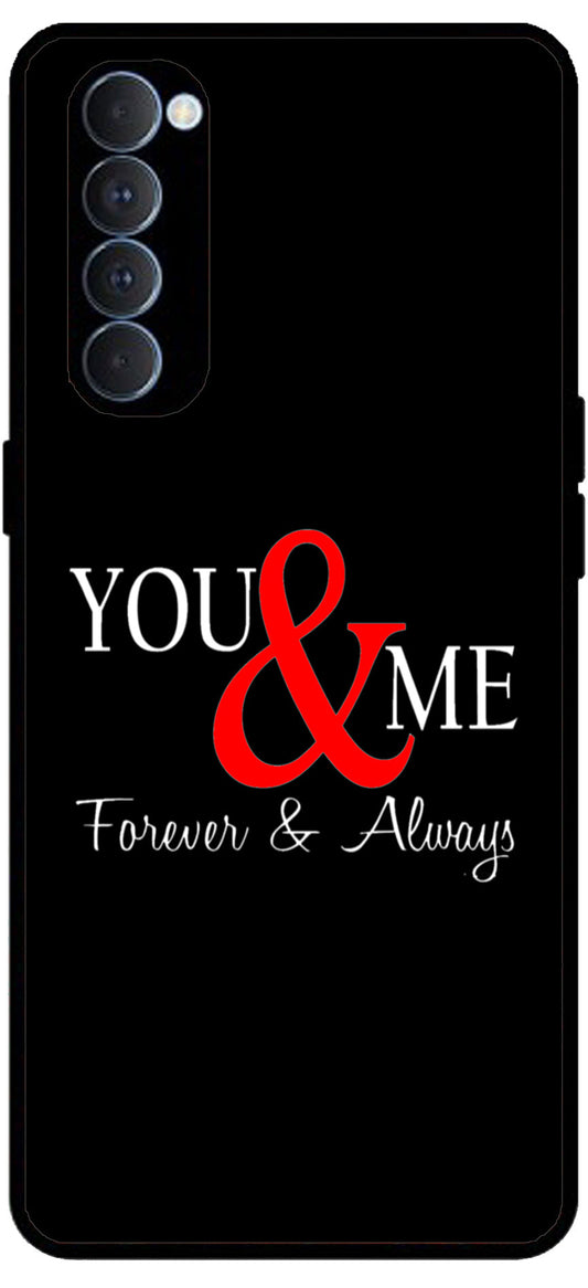 You and Me Unbreakable Metal Back Case Mobile Cover with 4 Side Protection and Soft TPU Sides for RENO4 PRO