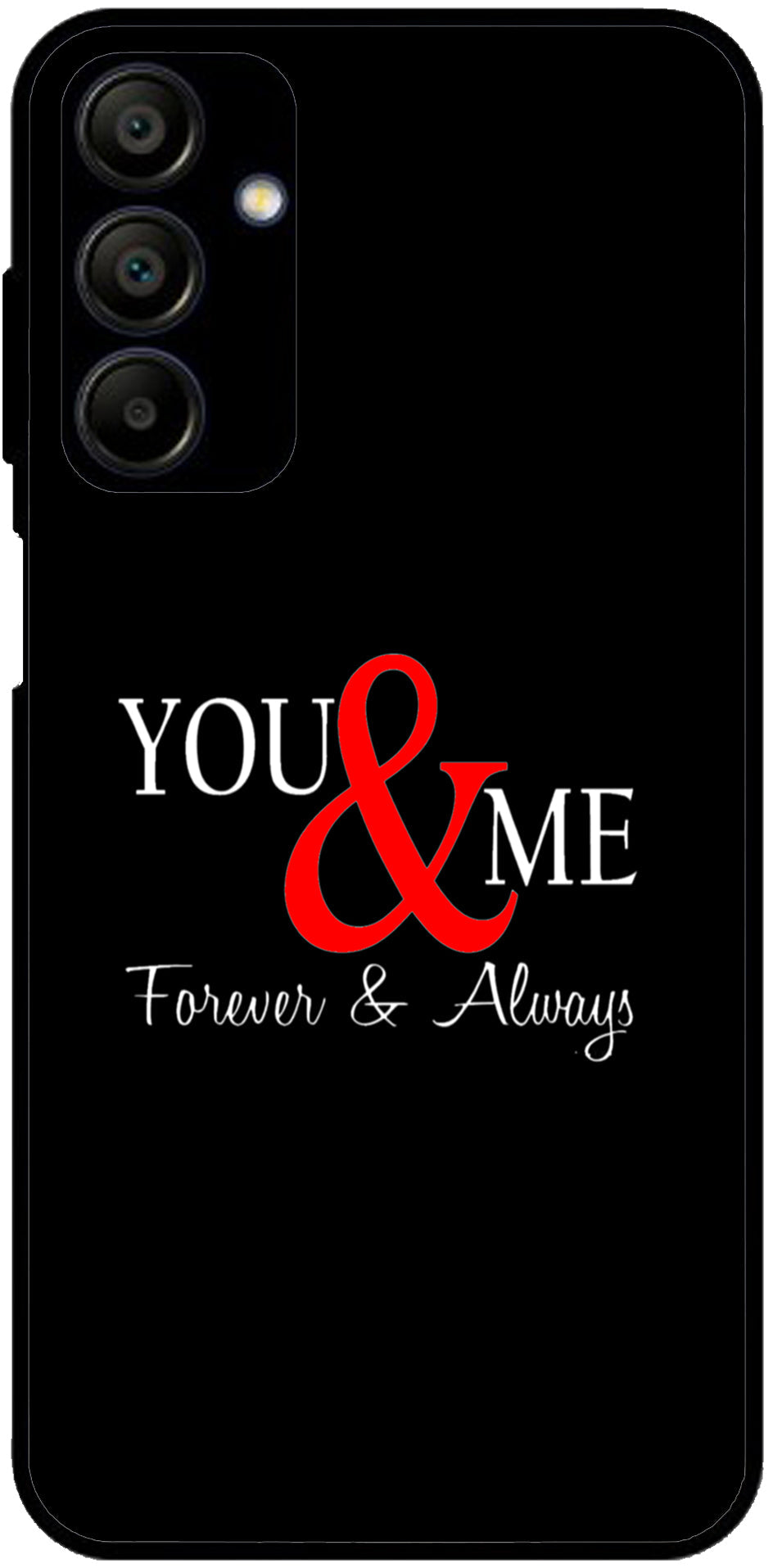 You and Me Unbreakable Metal Back Case Mobile Cover with 4 Side Protection and Soft TPU Sides for Samsung A15 5G NEW