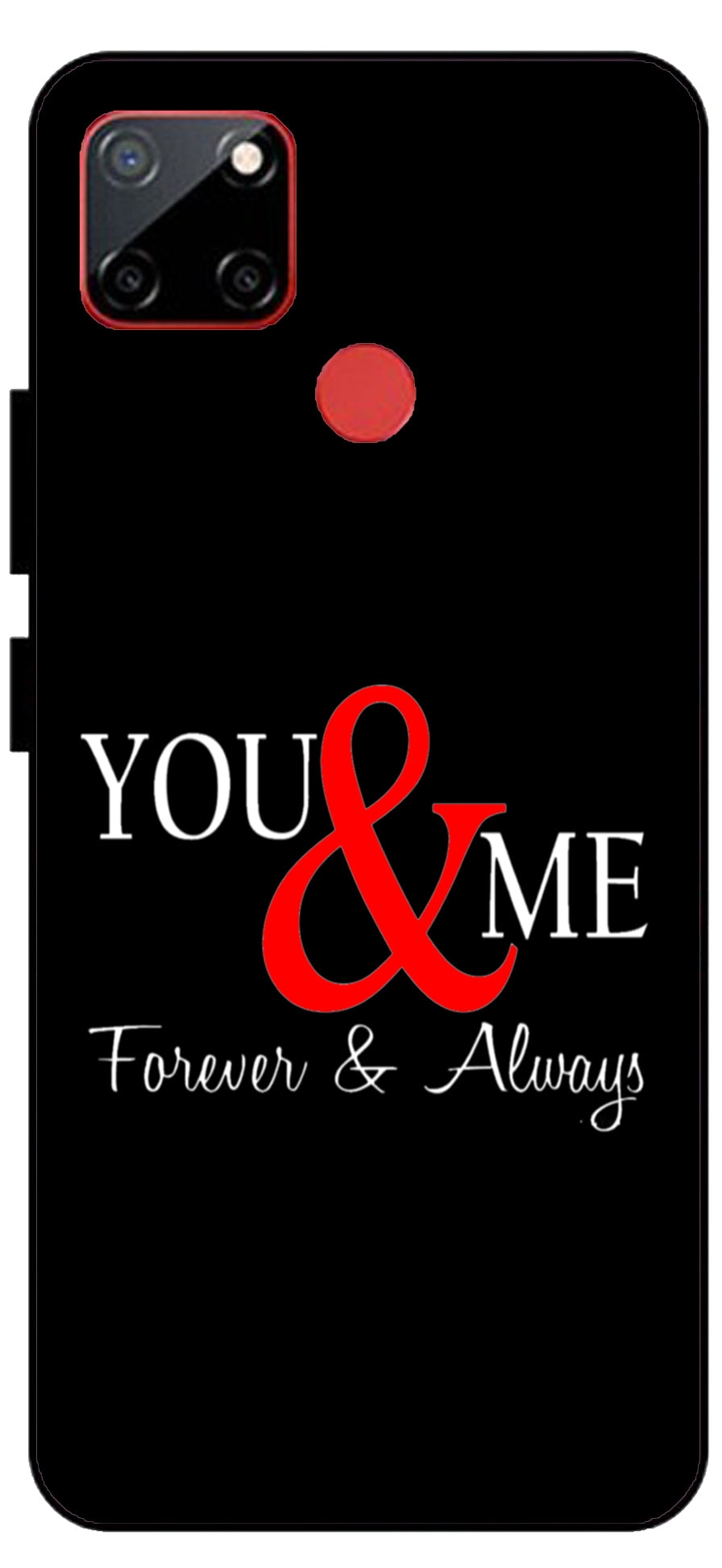 You and Me Unbreakable Metal Back Case Mobile Cover with 4 Side Protection and Soft TPU Sides for Realme C12