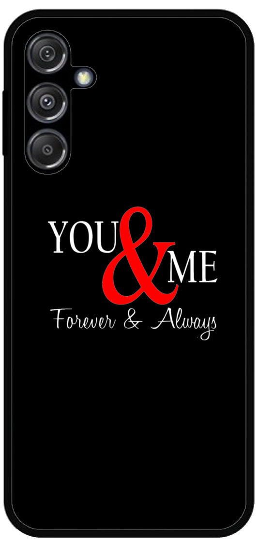 You and Me Unbreakable Metal Back Case Mobile Cover with 4 Side Protection and Soft TPU Sides for Samsung M34