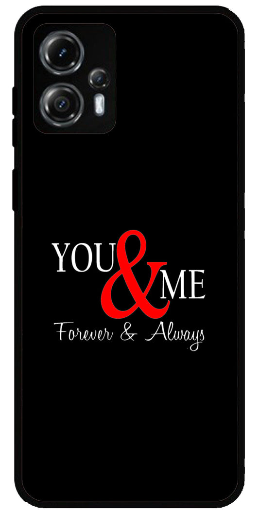 You and Me Unbreakable Metal Back Case Mobile Cover with 4 Side Protection and Soft TPU Sides for Moto G13