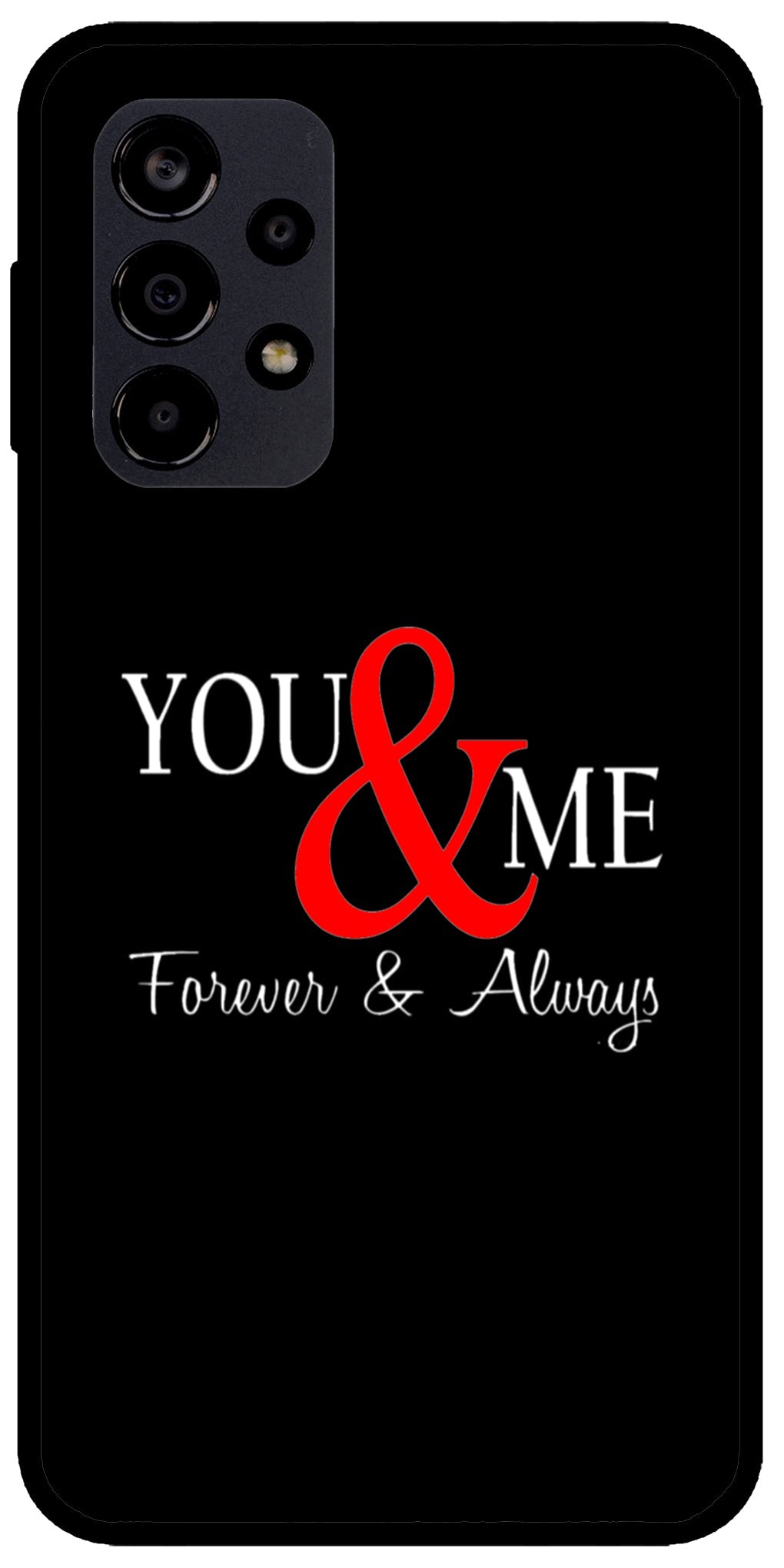 You and Me Unbreakable Metal Back Case Mobile Cover with 4 Side Protection and Soft TPU Sides for Samsung A52s/A53