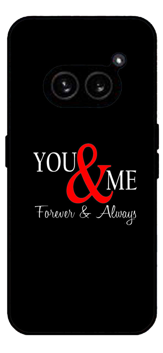 You and Me Unbreakable Metal Back Case Mobile Cover with 4 Side Protection and Soft TPU Sides for Nothing Phone 2A