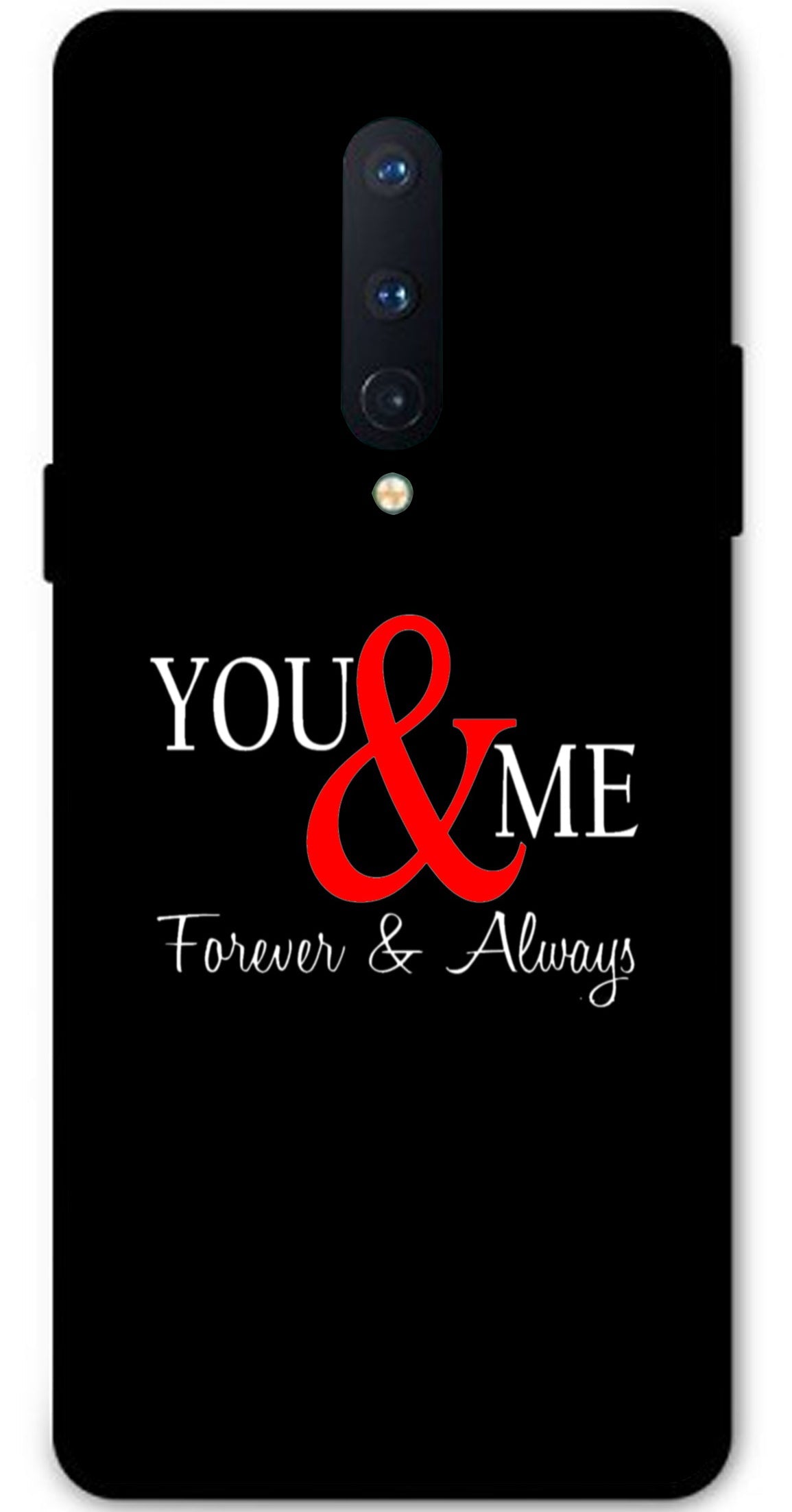 You and Me Unbreakable Metal Back Case Mobile Cover with 4 Side Protection and Soft TPU Sides for OnePlus 8