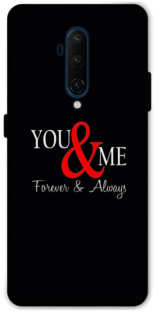 You and Me Unbreakable Metal Back Case Mobile Cover with 4 Side Protection and Soft TPU Sides for OnePlus 7T Pro