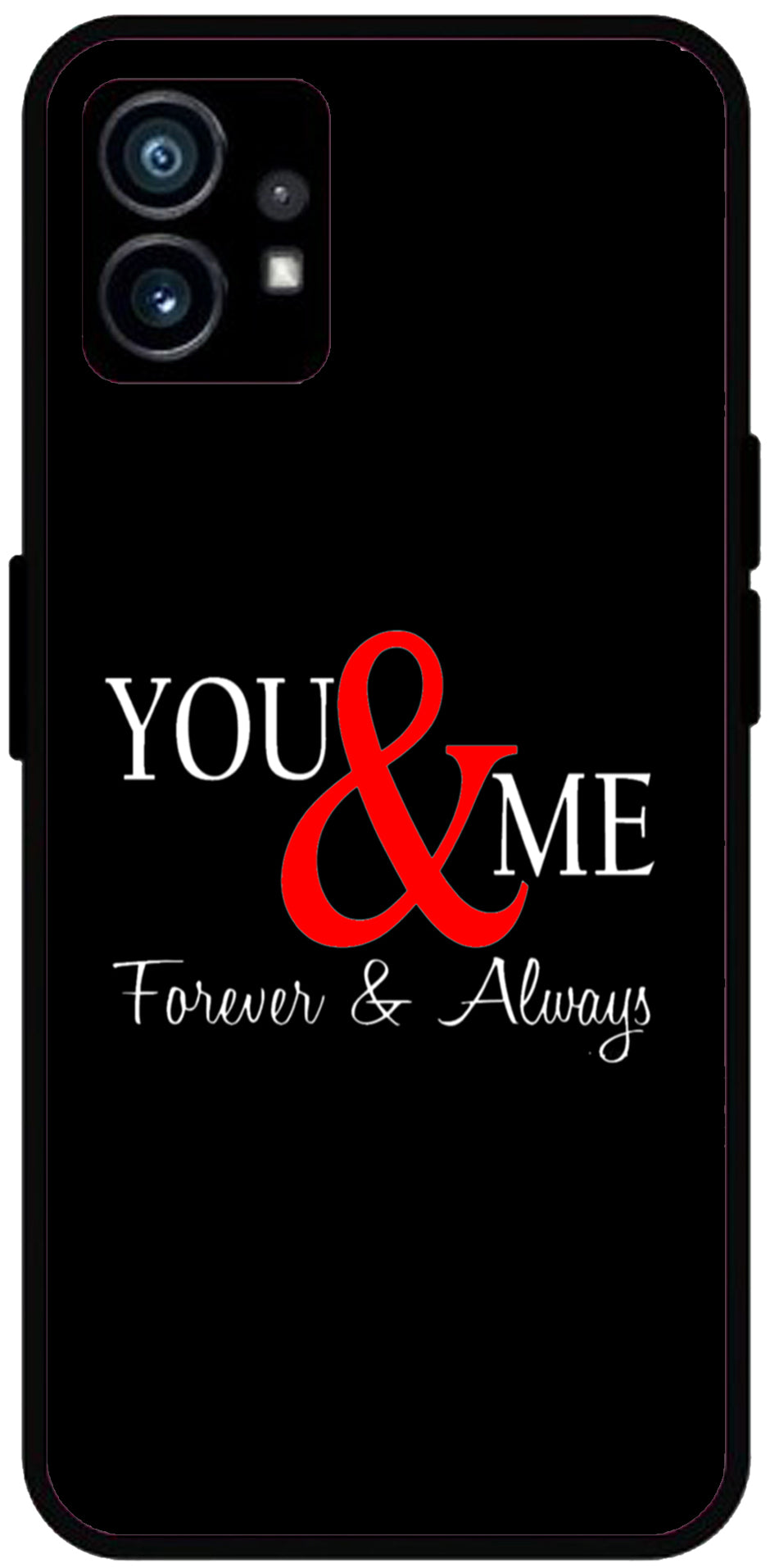 You and Me Unbreakable Metal Back Case Mobile Cover with 4 Side Protection and Soft TPU Sides for Nothing Phone 1