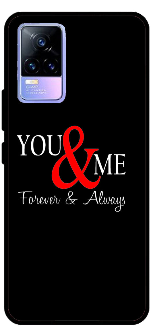 You and Me Unbreakable Metal Back Case Mobile Cover with 4 Side Protection and Soft TPU Sides for Vivo Y73