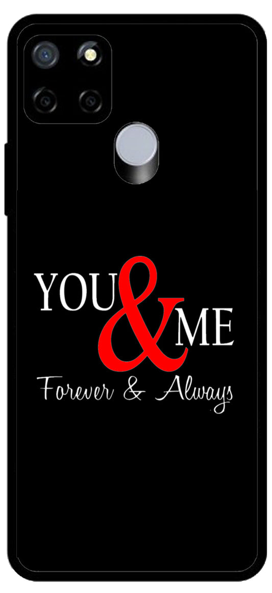 You and Me Unbreakable Metal Back Case Mobile Cover with 4 Side Protection and Soft TPU Sides for Realme C15