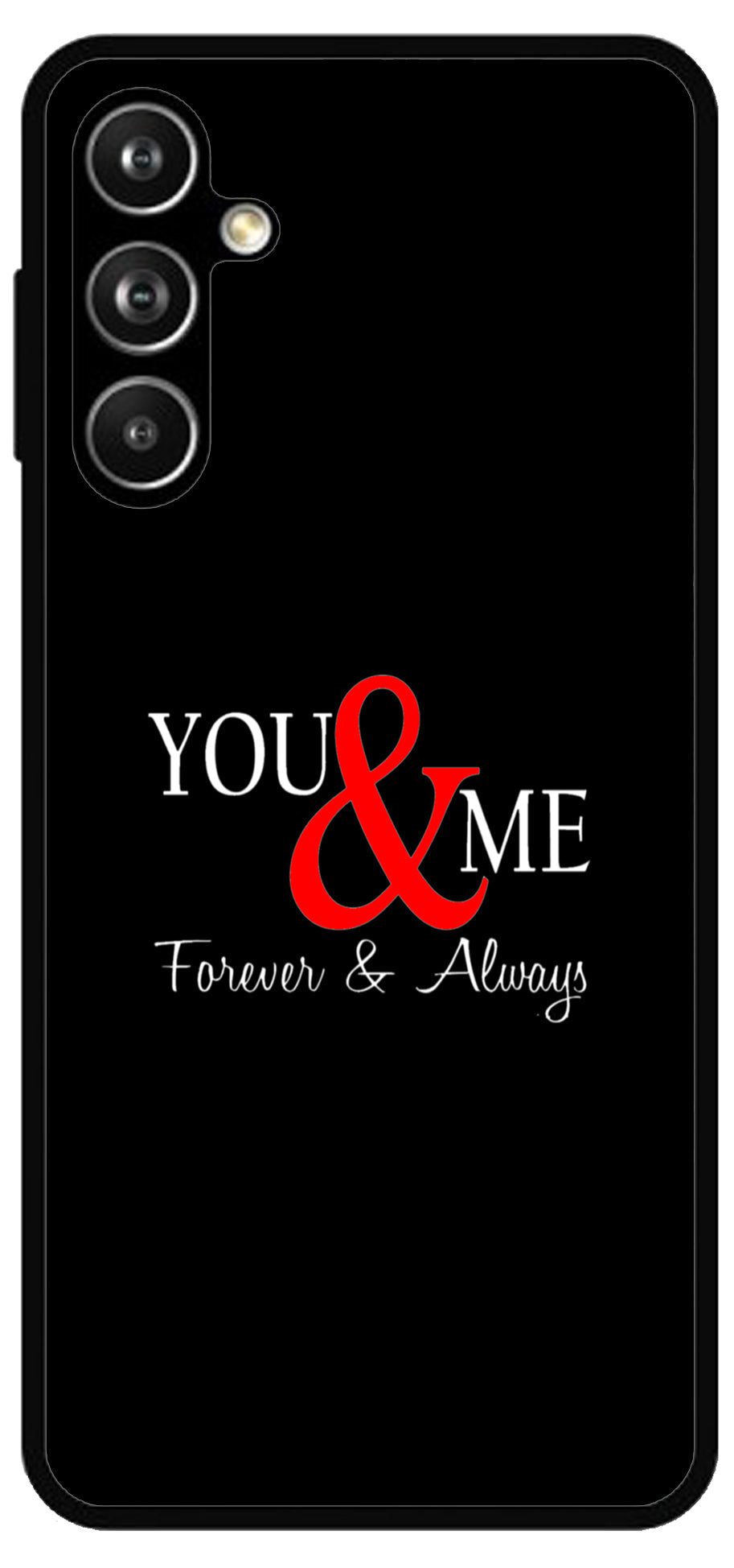 You and Me Unbreakable Metal Back Case Mobile Cover with 4 Side Protection and Soft TPU Sides for SAMSUNG  F54