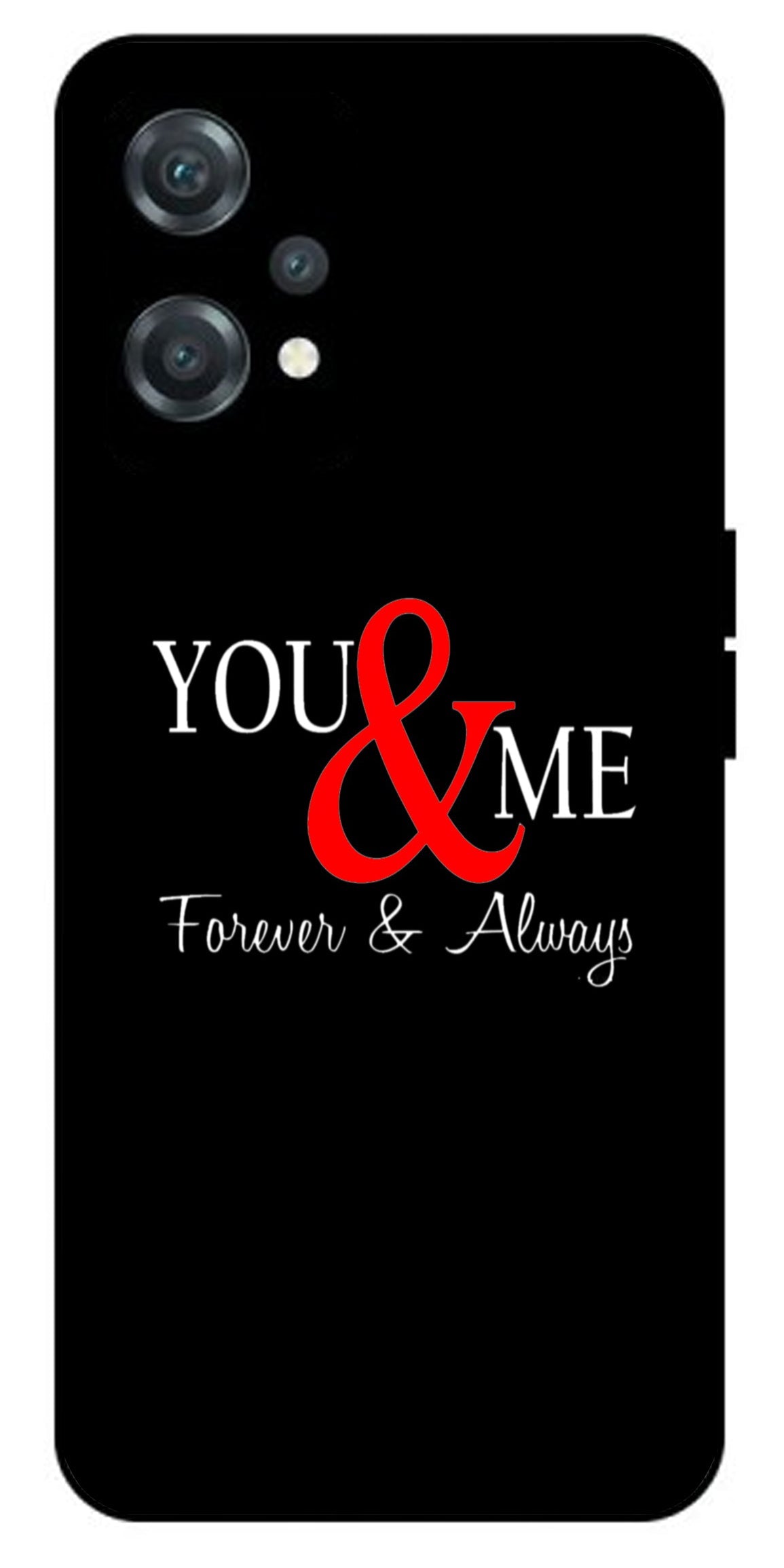 You and Me Unbreakable Metal Back Case Mobile Cover with 4 Side Protection and Soft TPU Sides for oneplus nord ce 2 lite 5g