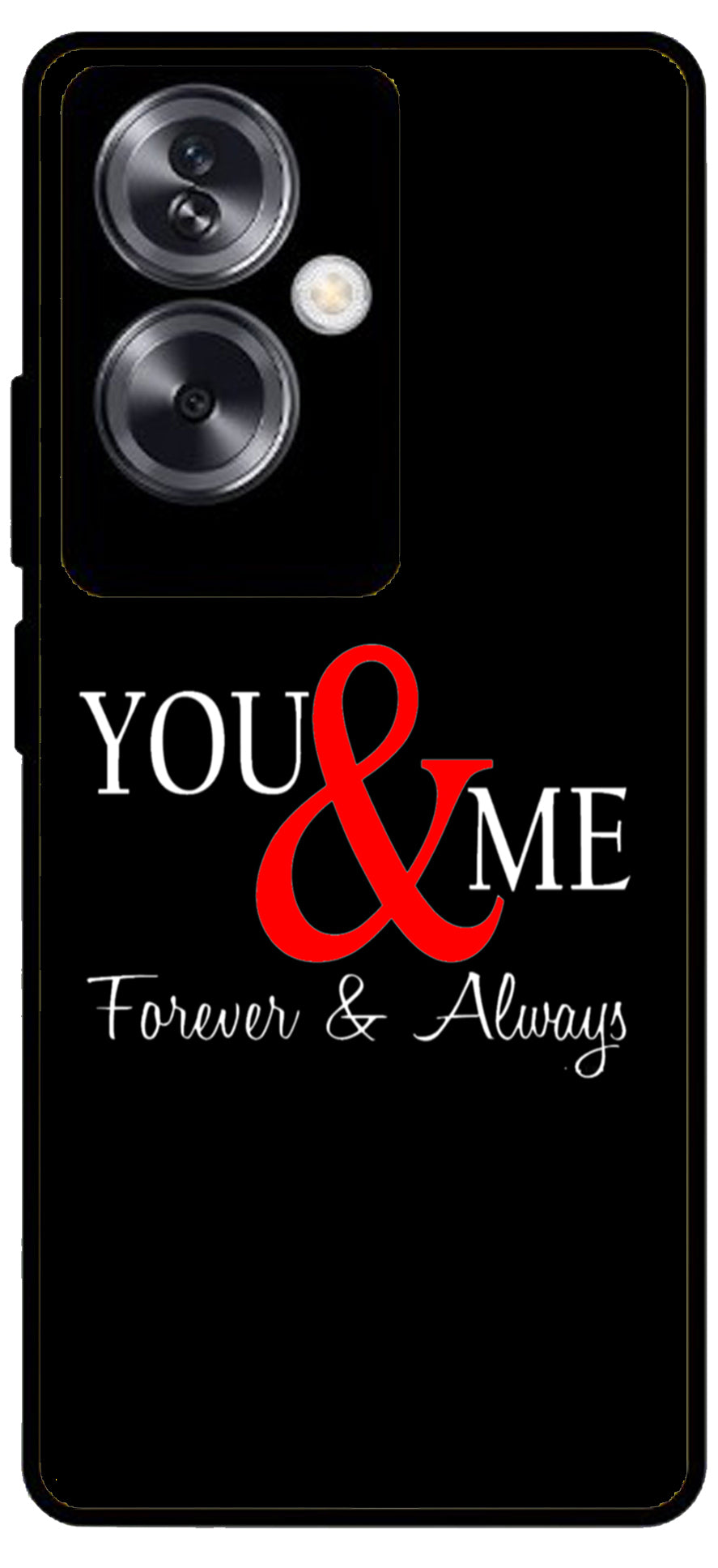 You and Me Unbreakable Metal Back Case Mobile Cover with 4 Side Protection and Soft TPU Sides for Oppo A79 NEW