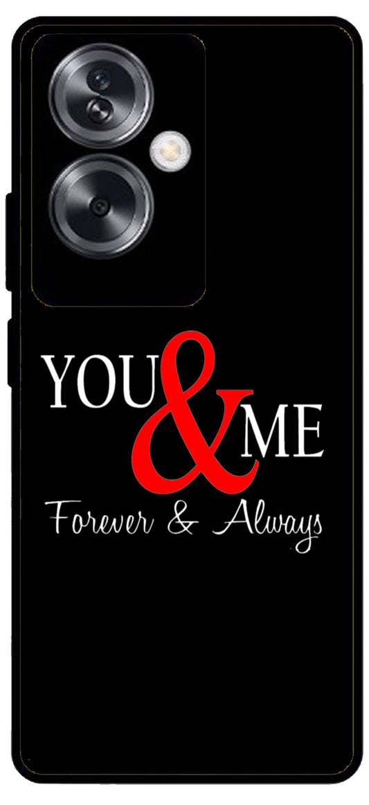 You and Me Unbreakable Metal Back Case Mobile Cover with 4 Side Protection and Soft TPU Sides for Oppo A79 NEW