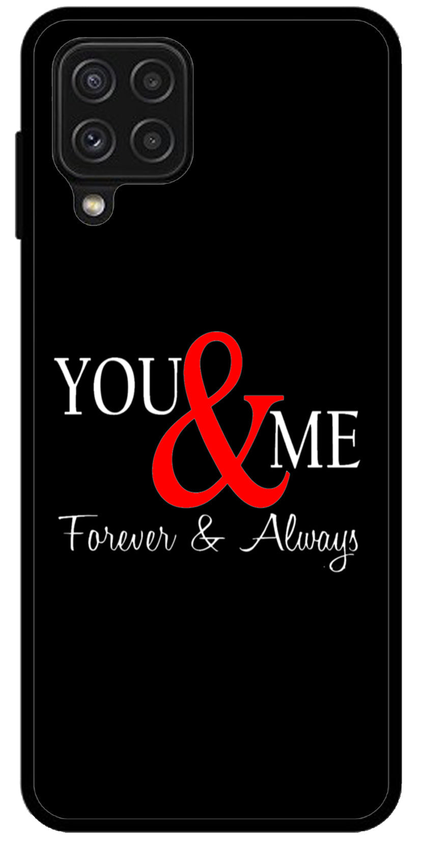 You and Me Unbreakable Metal Back Case Mobile Cover with 4 Side Protection and Soft TPU Sides for Samsung A22