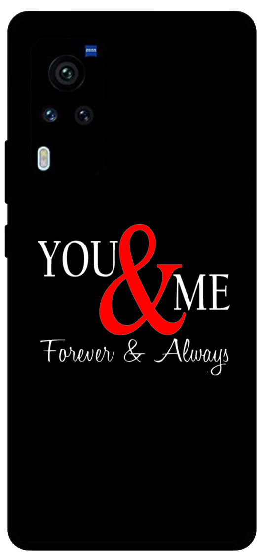 You and Me Unbreakable Metal Back Case Mobile Cover with 4 Side Protection and Soft TPU Sides for Vivo X60 Pro