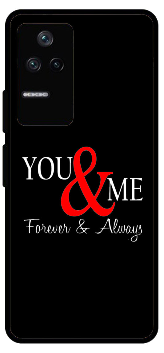 You and Me Unbreakable Metal Back Case Mobile Cover with 4 Side Protection and Soft TPU Sides for Poco F4