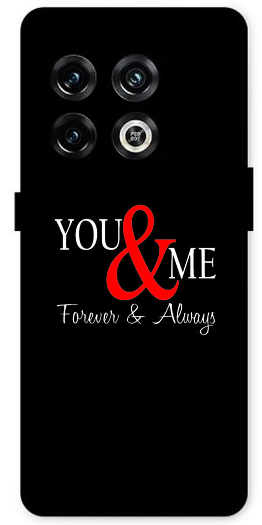 You and Me Unbreakable Metal Back Case Mobile Cover with 4 Side Protection and Soft TPU Sides for OnePlus 10Pro 5G