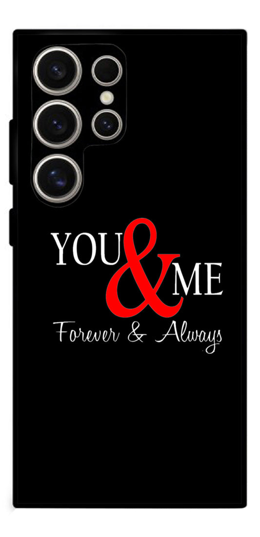 You and Me Unbreakable Metal Back Case Mobile Cover with 4 Side Protection and Soft TPU Sides for Samsung s24ultra