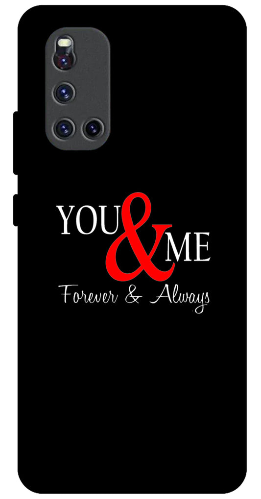 You and Me Unbreakable Metal Back Case Mobile Cover with 4 Side Protection and Soft TPU Sides for VIVO V 19