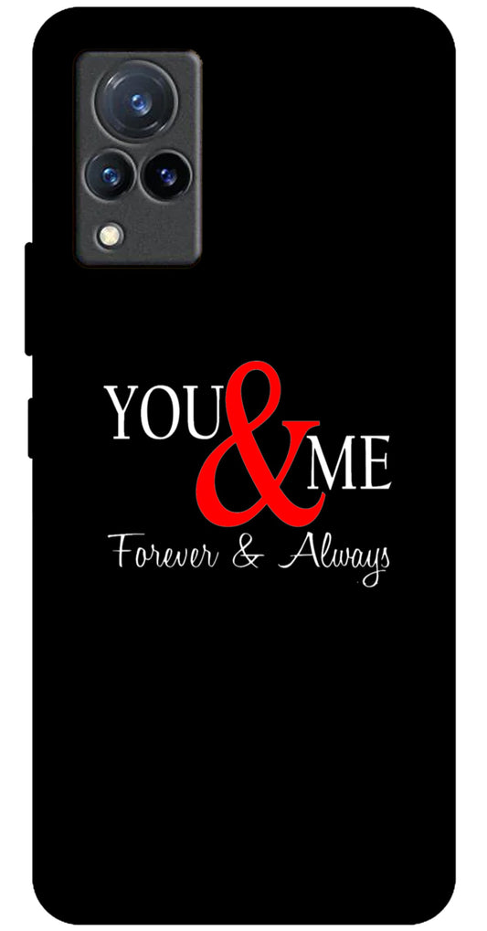 You and Me Unbreakable Metal Back Case Mobile Cover with 4 Side Protection and Soft TPU Sides for VIVO V21 5G