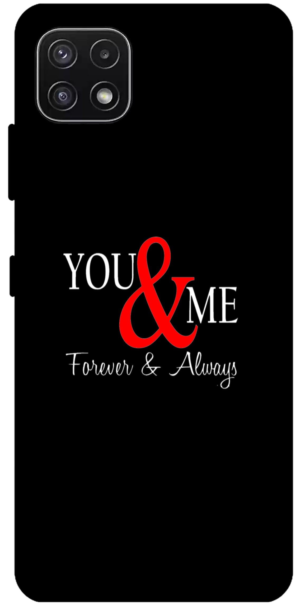 You and Me Unbreakable Metal Back Case Mobile Cover with 4 Side Protection and Soft TPU Sides for SAMSUNG F42 5G