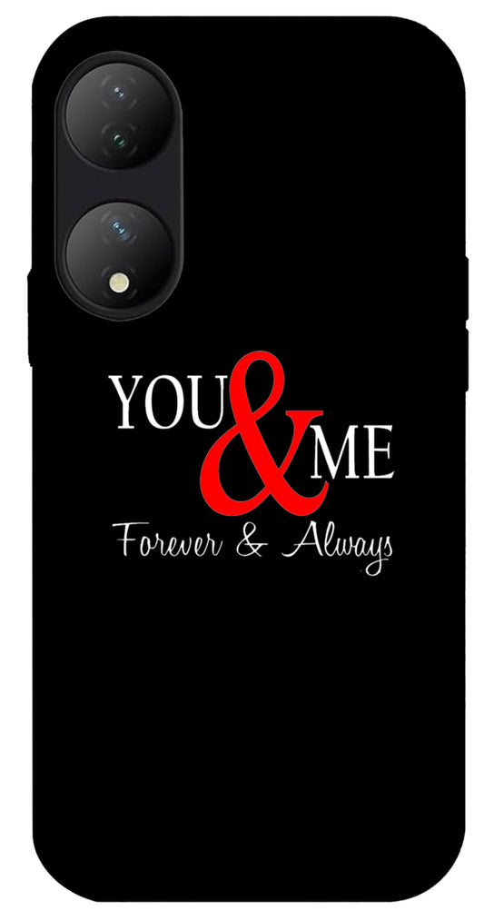 You and Me Unbreakable Metal Back Case Mobile Cover with 4 Side Protection and Soft TPU Sides for VIVO Y100