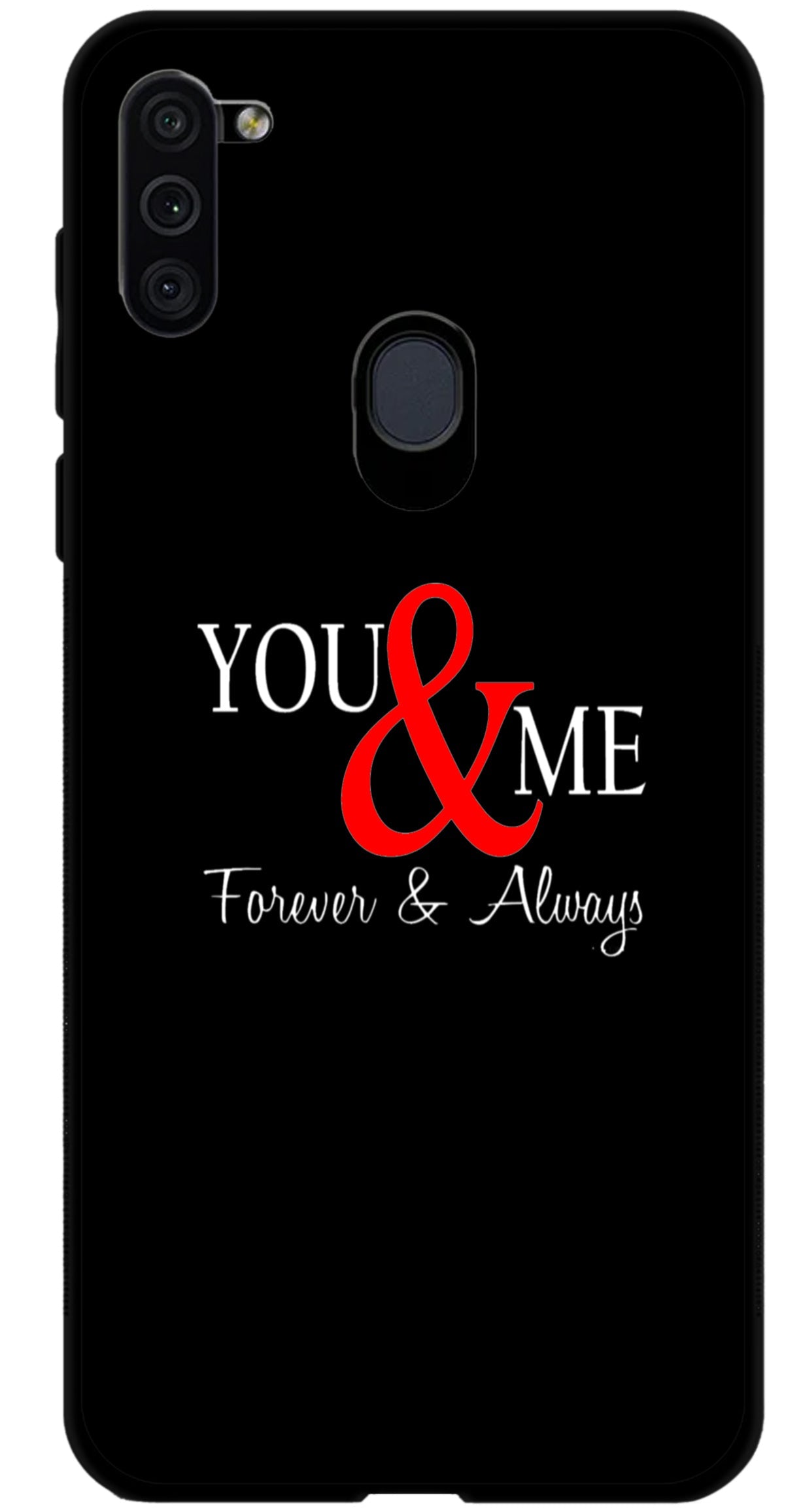 You and Me Unbreakable Metal Back Case Mobile Cover with 4 Side Protection and Soft TPU Sides for SAMSUNG M11