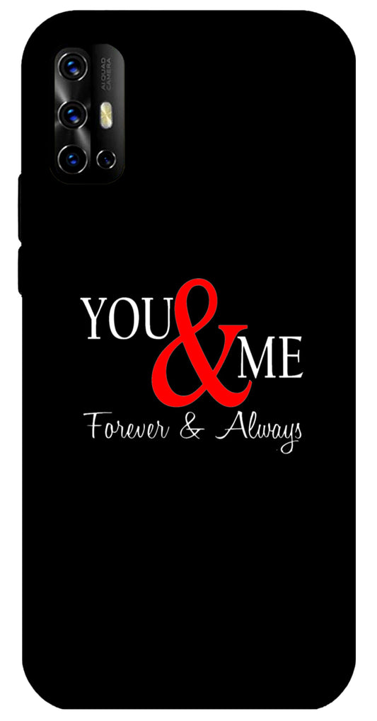 You and Me Unbreakable Metal Back Case Mobile Cover with 4 Side Protection and Soft TPU Sides for VIVO V 17