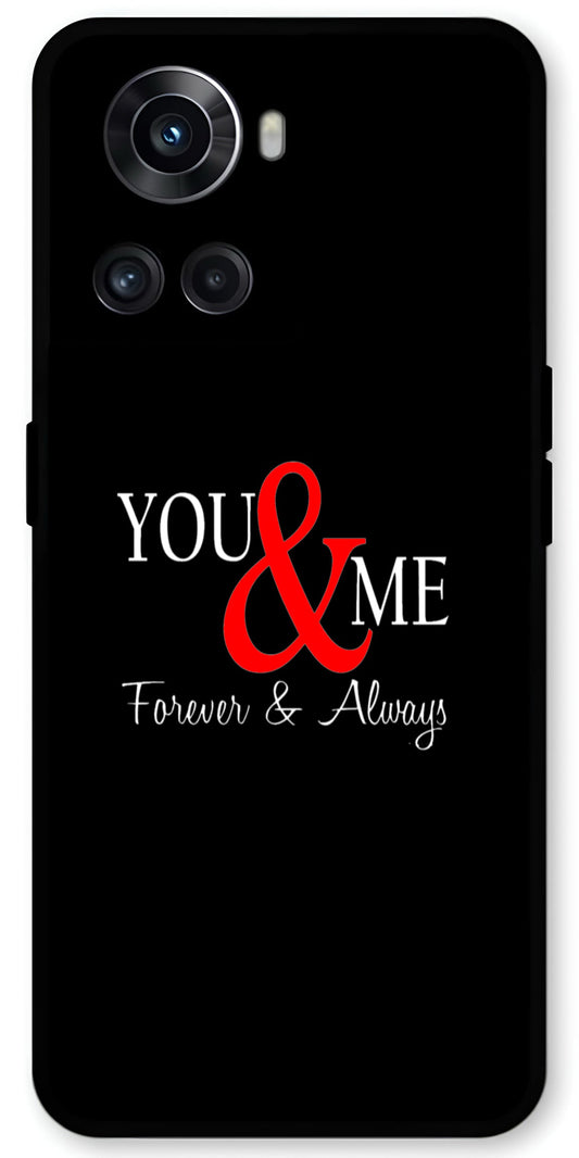 You and Me Unbreakable Metal Back Case Mobile Cover with 4 Side Protection and Soft TPU Sides for OnePlus 10R