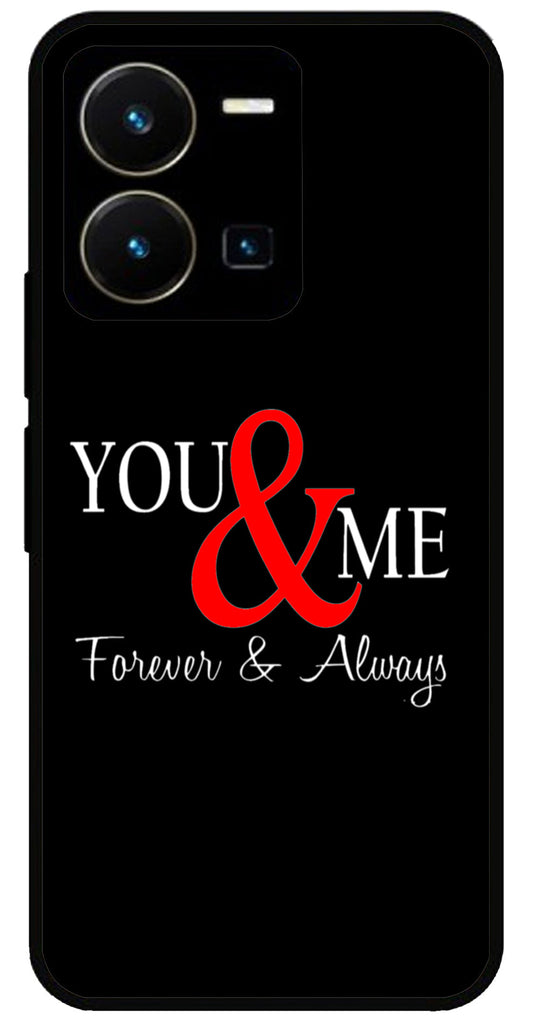 You and Me Unbreakable Metal Back Case Mobile Cover with 4 Side Protection and Soft TPU Sides for VIVO Y35