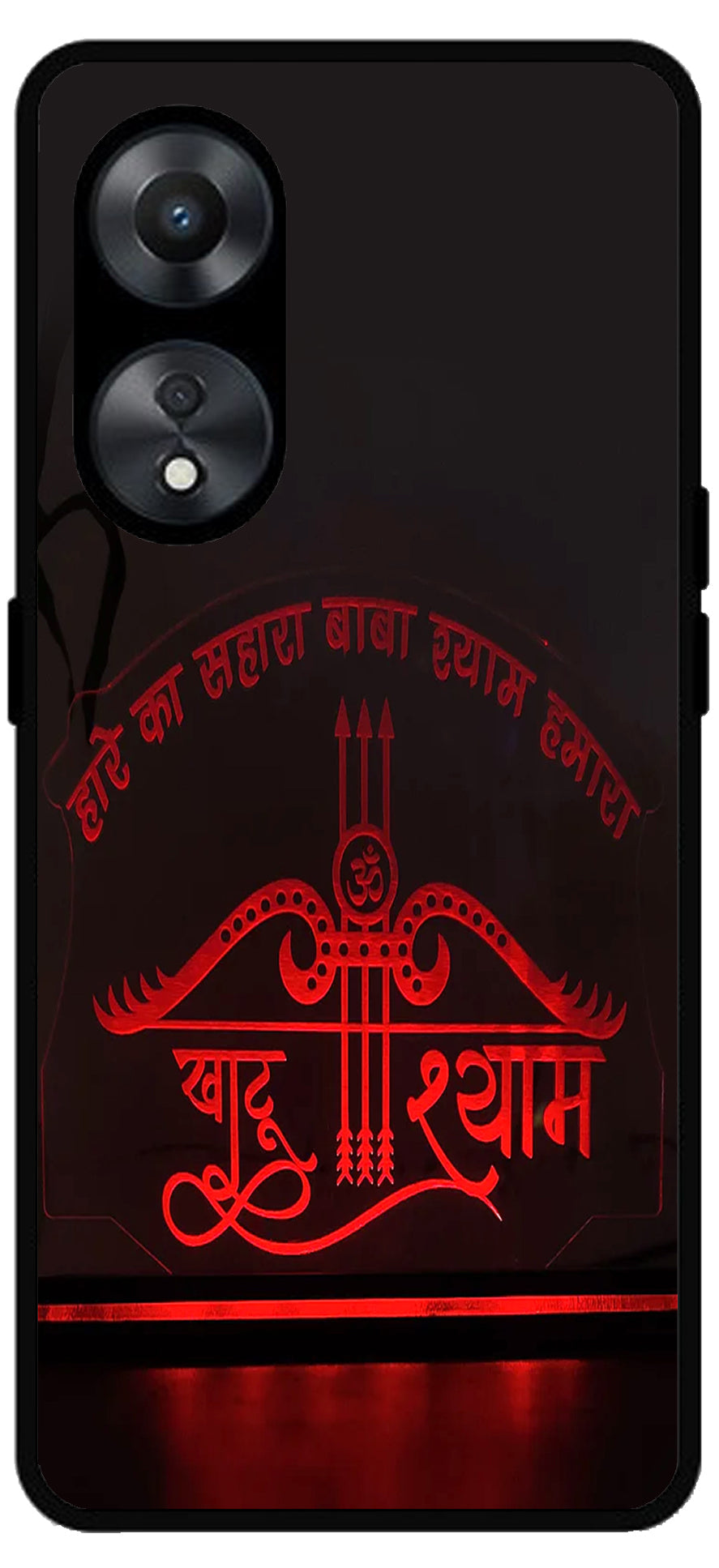 Haare Ka Sahara Baba Shyam Hamara Unbreakable Metal Back Case Mobile Cover with 4 Side Protection and Soft TPU Sides for Oppo a78 5g