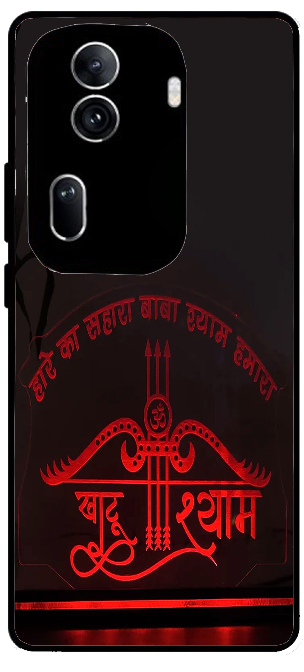 Haare Ka Sahara Baba Shyam Hamara Unbreakable Metal Back Case Mobile Cover with 4 Side Protection and Soft TPU Sides for Oppo Reno 11 pro