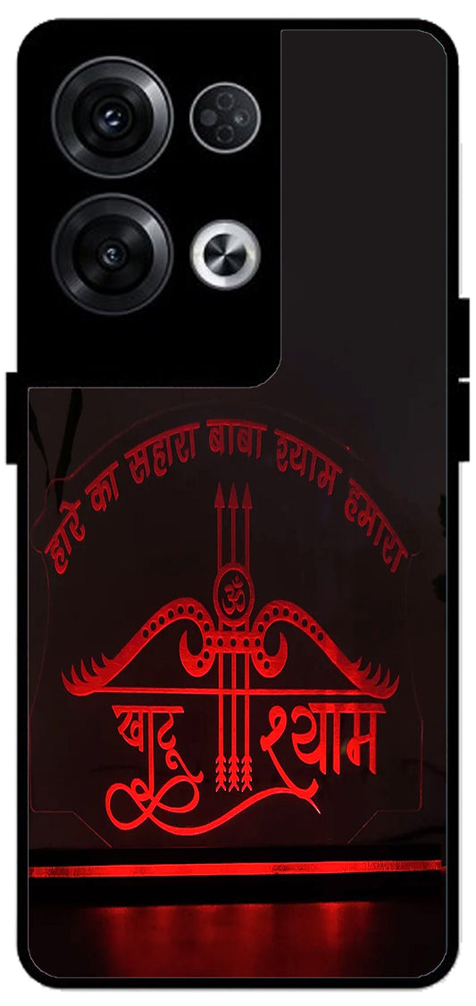 Haare Ka Sahara Baba Shyam Hamara Unbreakable Metal Back Case Mobile Cover with 4 Side Protection and Soft TPU Sides for Oppo Reno 8 Pro 5G 2D