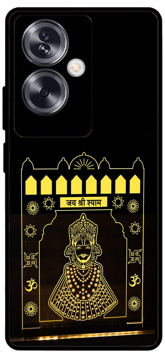 Jai Shree Shyam Yellow Design Unbreakable Metal Back Case Mobile Cover with 4 Side Protection and Soft TPU Sides for Oppo A79 NEW