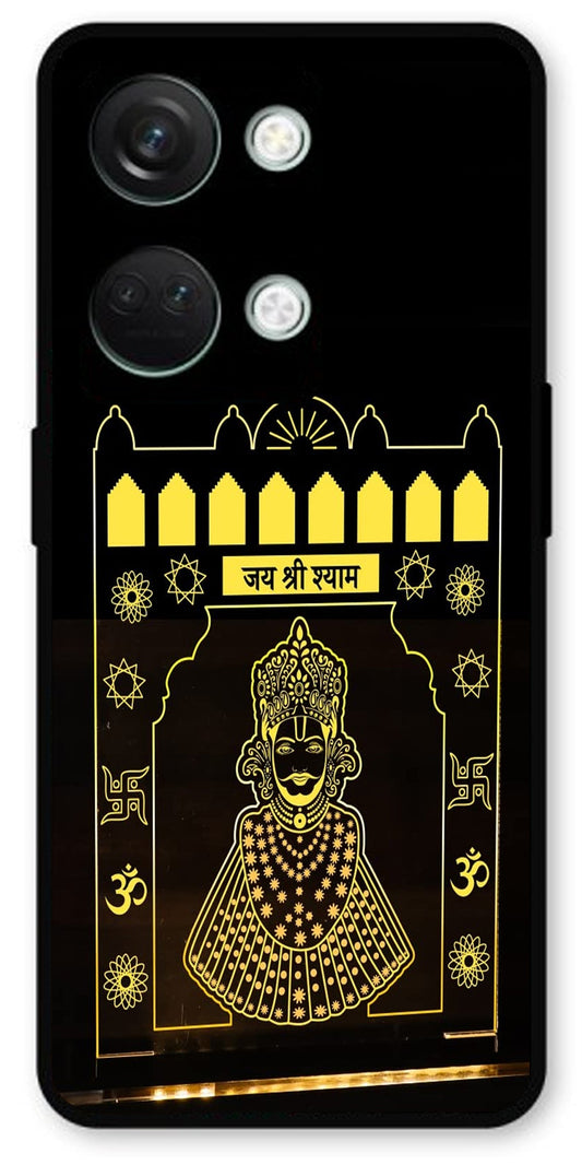 Jai Shree Shyam Yellow Design Unbreakable Metal Back Case Mobile Cover with 4 Side Protection and Soft TPU Sides for OnePlus Nord 3