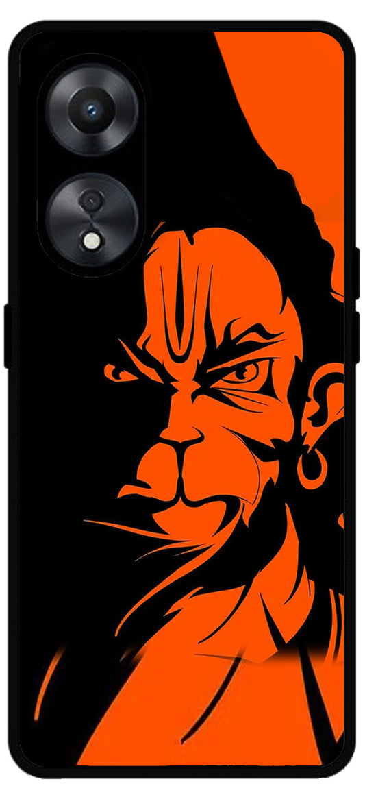 Hanuman ji Unbreakable Metal Back Case Mobile Cover with 4 Side Protection and Soft TPU Sides for Oppo a78 5g