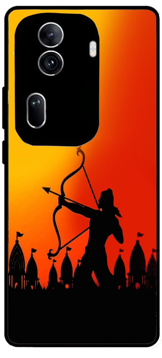 Jai Shree Ram Unbreakable Metal Back Case Mobile Cover with 4 Side Protection and Soft TPU Sides for Oppo Reno 11 pro