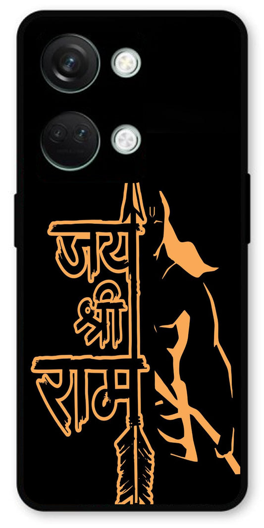 Jai Shree Ram Font Design Unbreakable Metal Back Case Mobile Cover with 4 Side Protection and Soft TPU Sides for OnePlus Nord 3