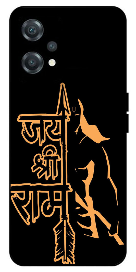 Jai Shree Ram Font Design Unbreakable Metal Back Case Mobile Cover with 4 Side Protection and Soft TPU Sides for oneplus nord ce 2 lite 5g